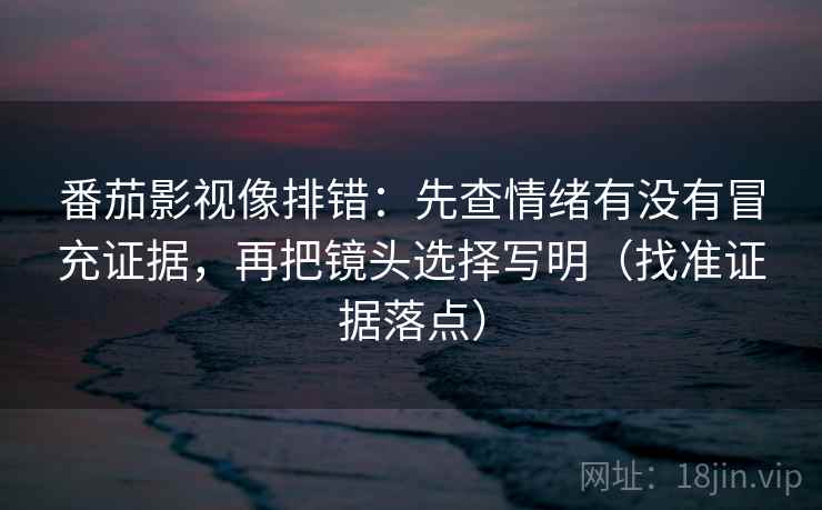 番茄影视像排错:先查情绪有没有冒充证据,再把镜头选择写明(找准证据落点) 番茄影视像排错:先查情绪有没有冒充证据,再把镜头选择写明(找准证据落点)
